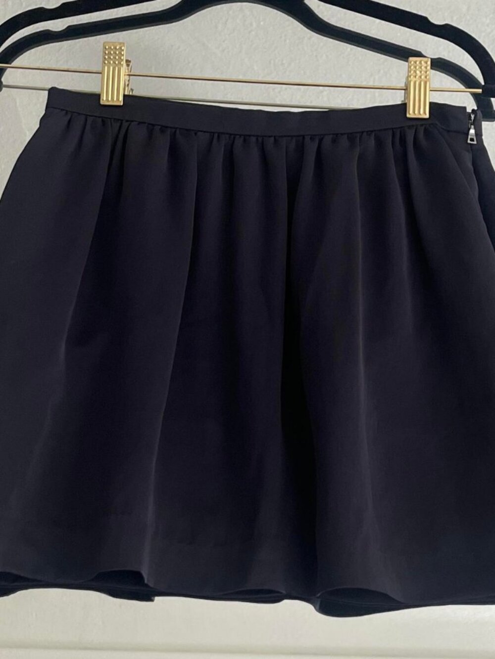 Prada FW2008 Navy Blue Satin Mini Skirt